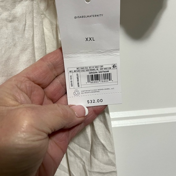 Puff Short Sleeve Linen Maternity Dress - Ingrid Isabel Xl - Picture 9 of 10